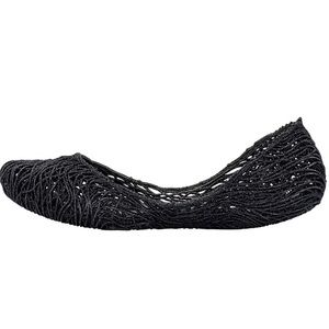 MELISSA + CAMPANA ZIG ZAG GLITTER JELLY FLATS ACRYLIC SCENTED BALLET FLATS